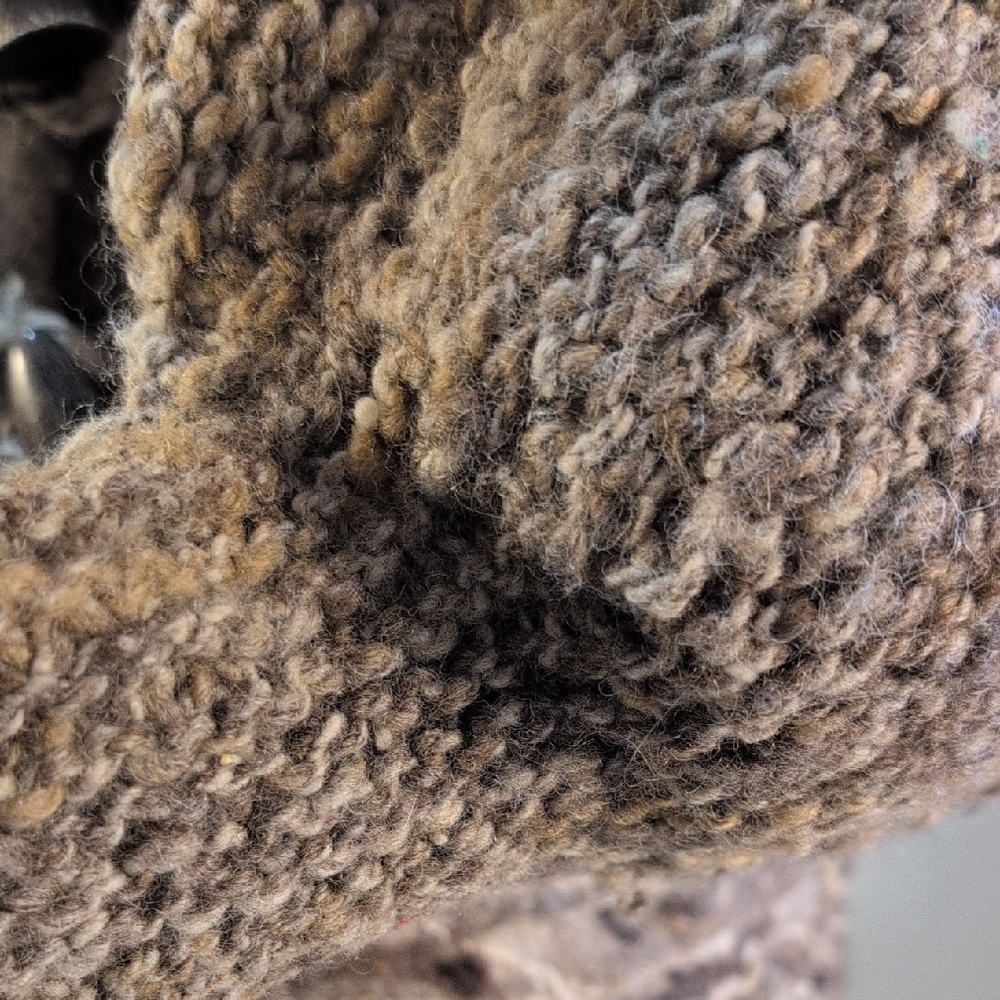 Stylish Knit Multi Textured Coat Made In Ireland - Picture 3 of 9